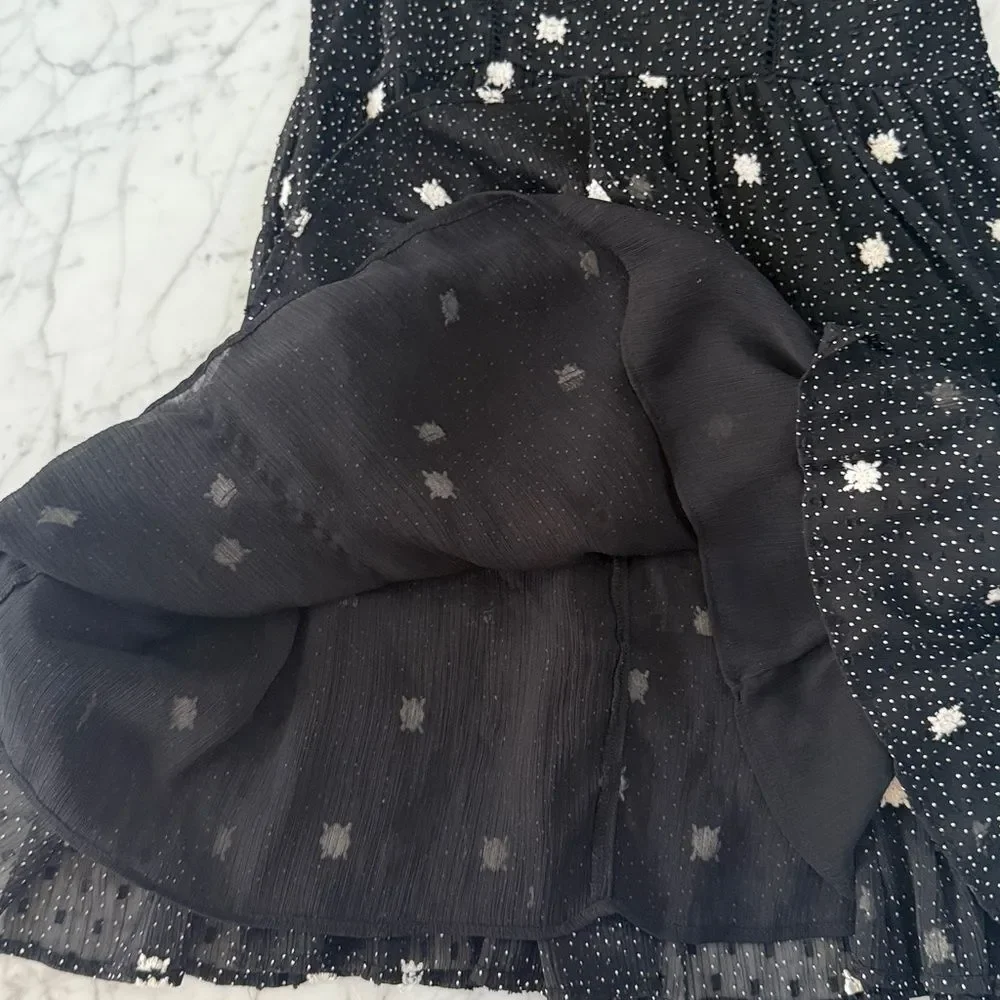 Zara Girl's Swiss Dot Embroidered Flowers Dress size 8
